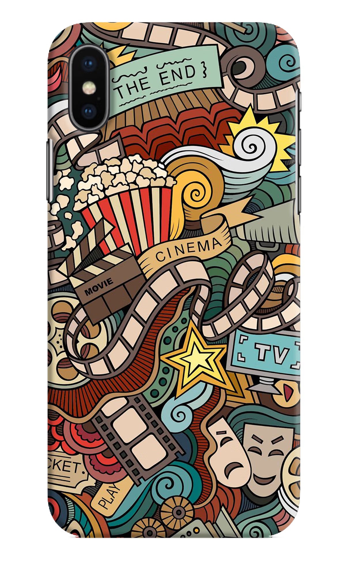 Cinema Abstract iPhone X Hard Case Back Cover by Casekaro
