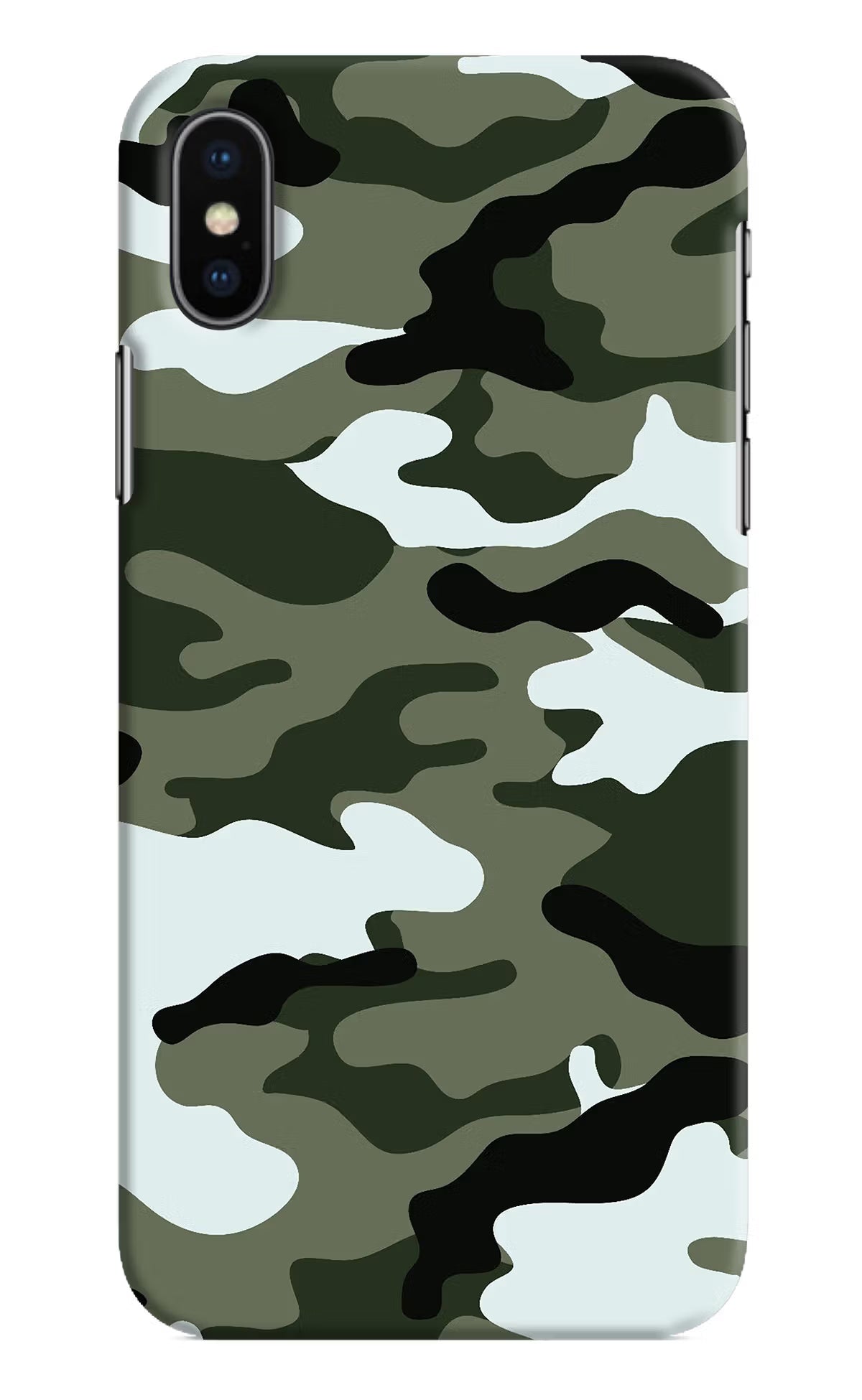 Camouflage iPhone X Hard Case Back Cover by Casekaro