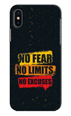 No Fear No Limits No Excuse iPhone X Hard Case Back Cover by Casekaro
