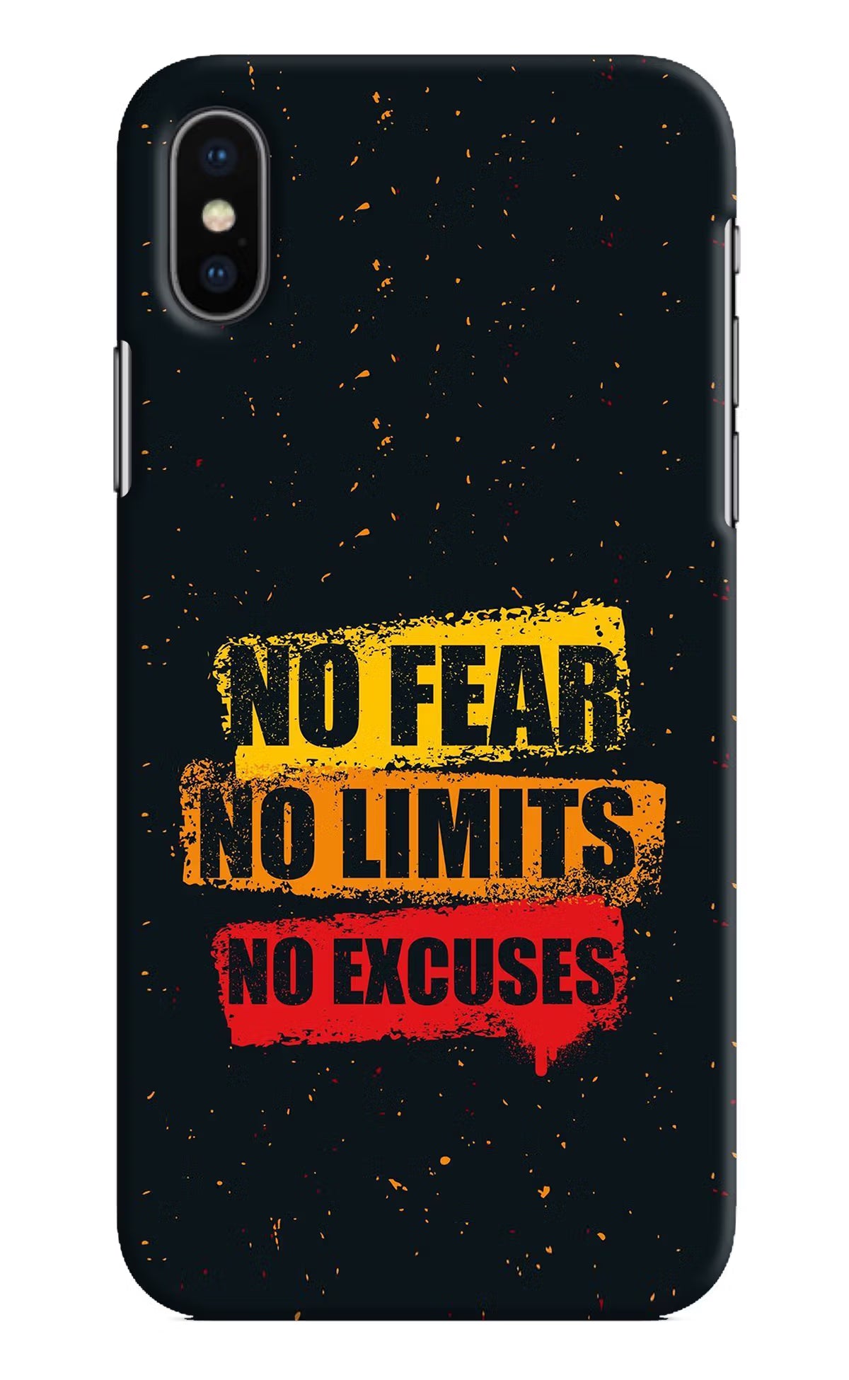 No Fear No Limits No Excuse iPhone X Hard Case Back Cover by Casekaro