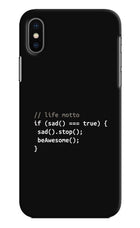 Life Motto Code iPhone X Hard Case Back Cover by Casekaro