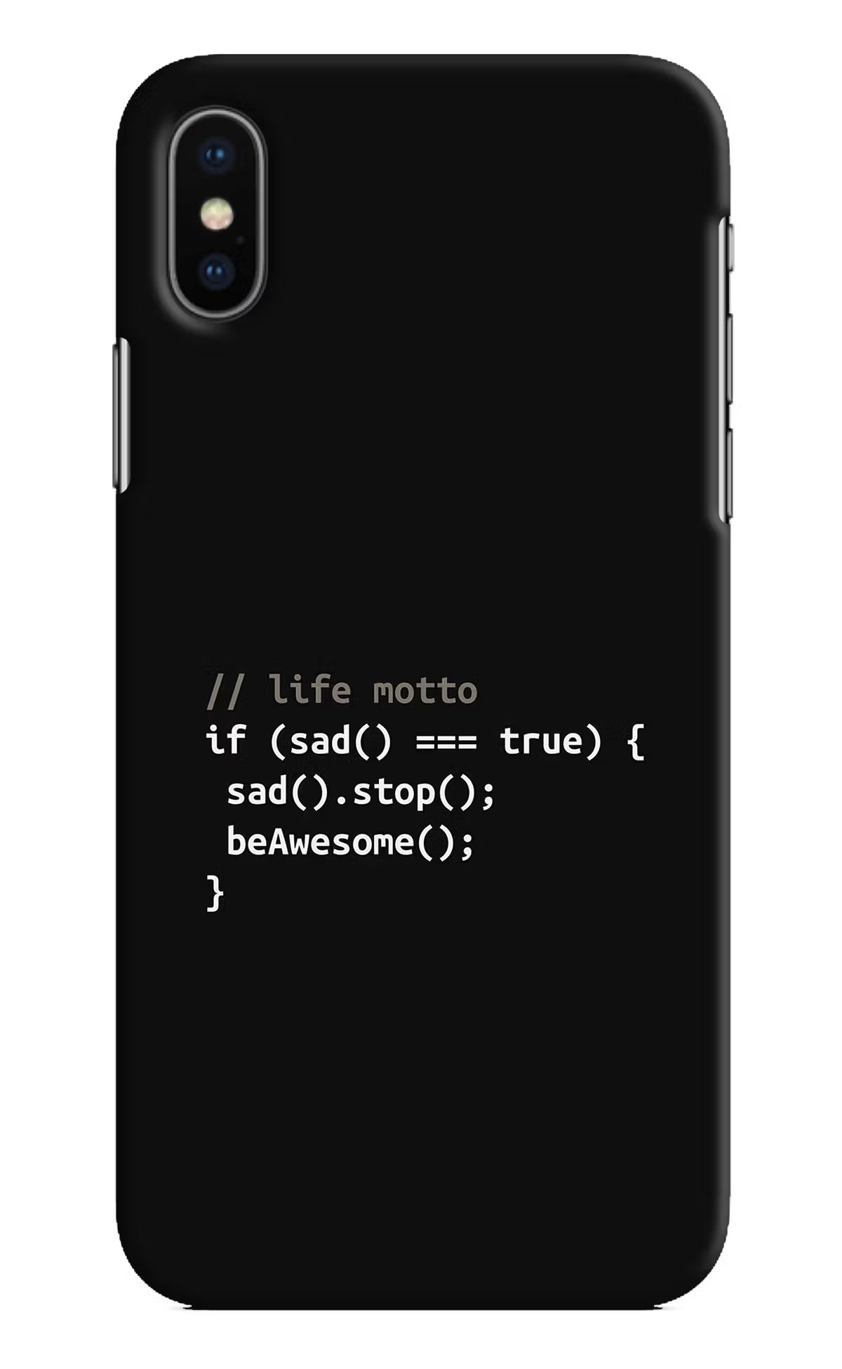 Life Motto Code iPhone X Hard Case Back Cover by Casekaro