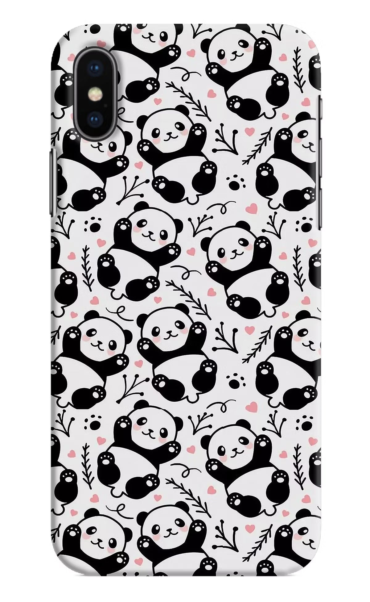 Cute Panda iPhone X Hard Case Back Cover by Casekaro