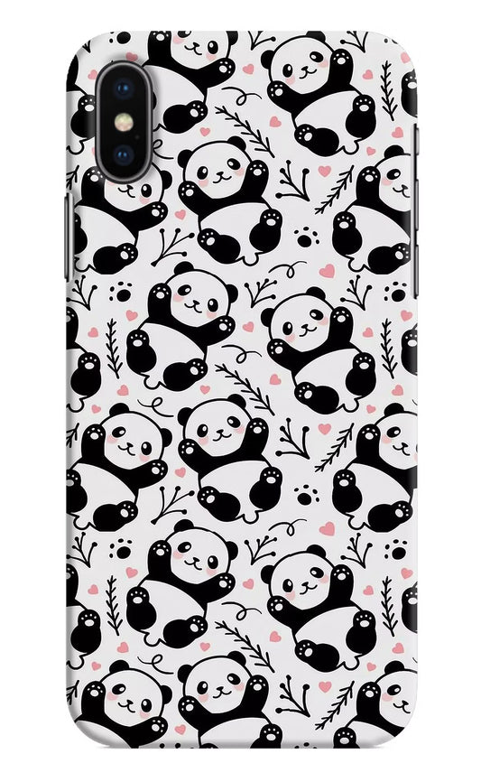 Cute Panda iPhone X Hard Case Back Cover by Casekaro