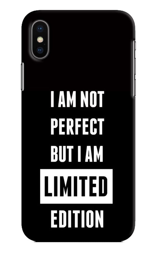 I Am Not Perfect But I Am Limited Edition iPhone X Hard Case Back Cover by Casekaro