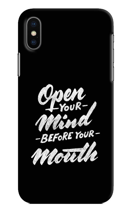 Open Your Mind Before Your Mouth iPhone X Hard Case Back Cover by Casekaro