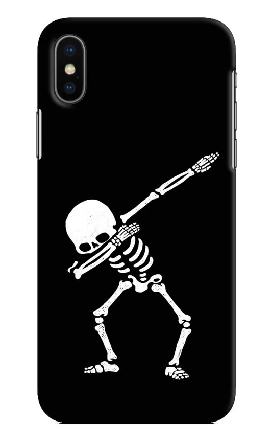 Dabbing Skeleton Art iPhone X Hard Case Back Cover by Casekaro