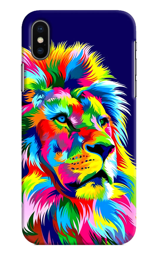 Vector Art Lion iPhone X Hard Case Back Cover by Casekaro