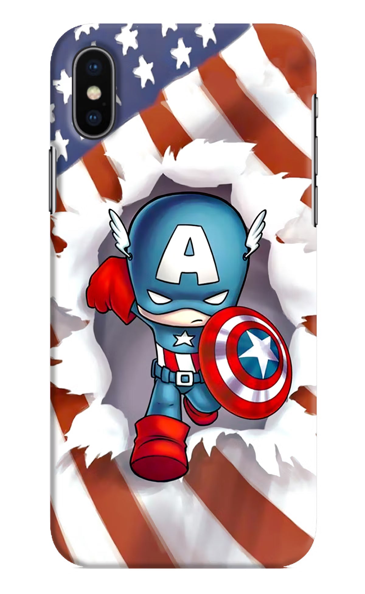 Captain America iPhone X Hard Case Back Cover by Casekaro