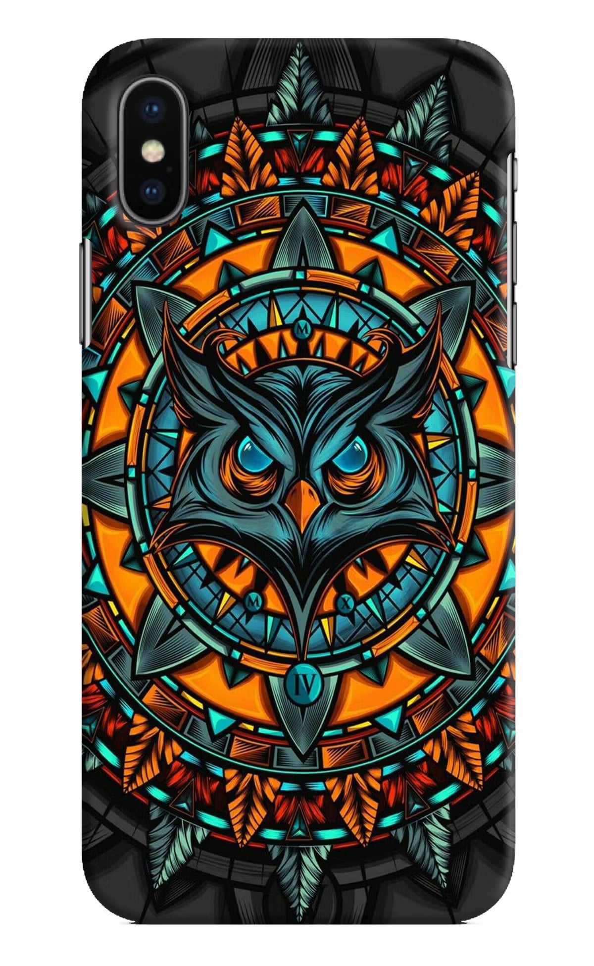Angry Owl Art iPhone X Hard Case Back Cover by Casekaro