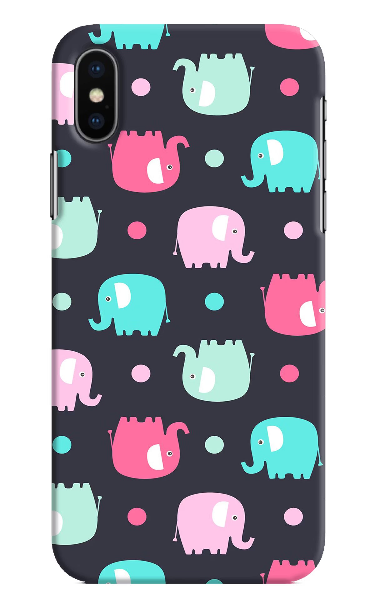 Elephants iPhone X Hard Case Back Cover by Casekaro