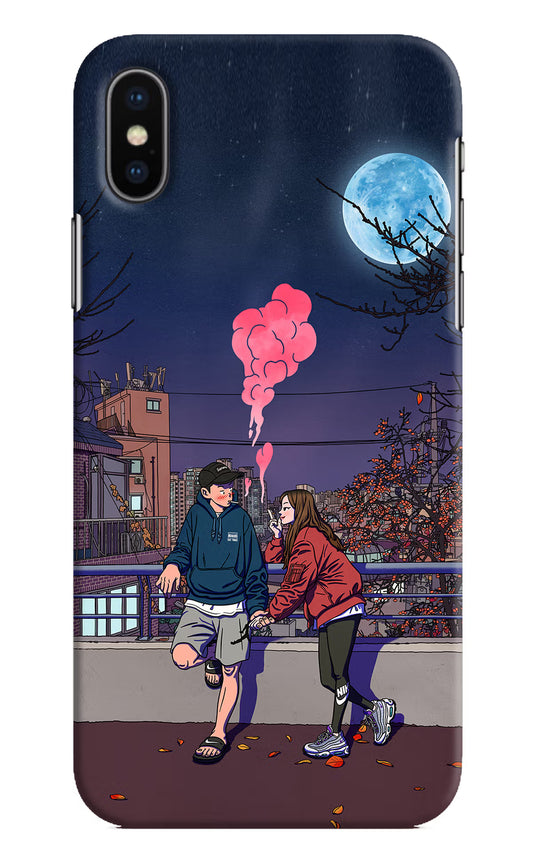 Chilling Couple iPhone X Hard Case Back Cover by Casekaro