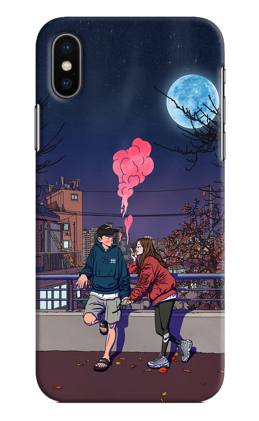 Chilling Couple iPhone X Back Cover, Hard case