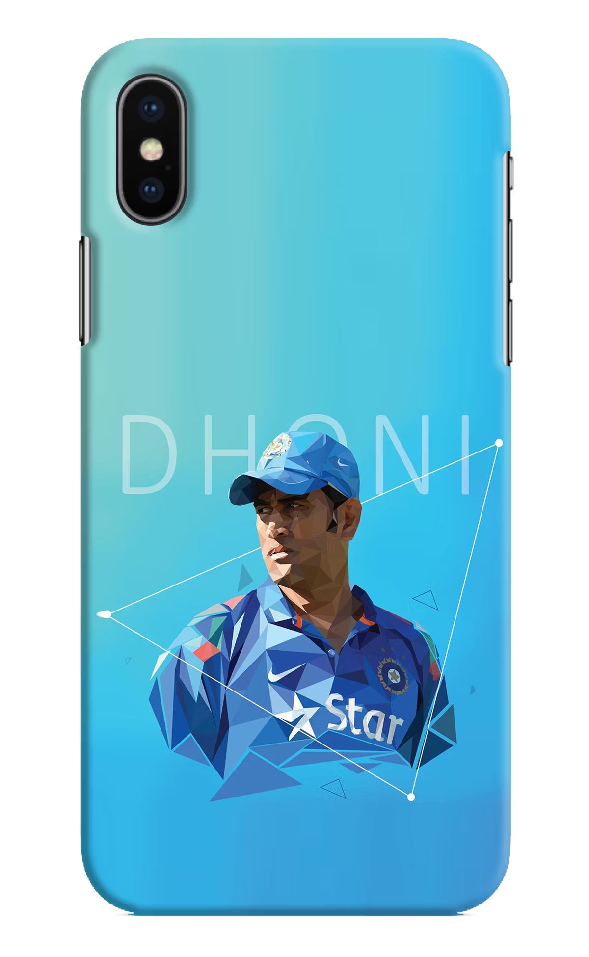 Dhoni Artwork iPhone X Hard Case Back Cover by Casekaro