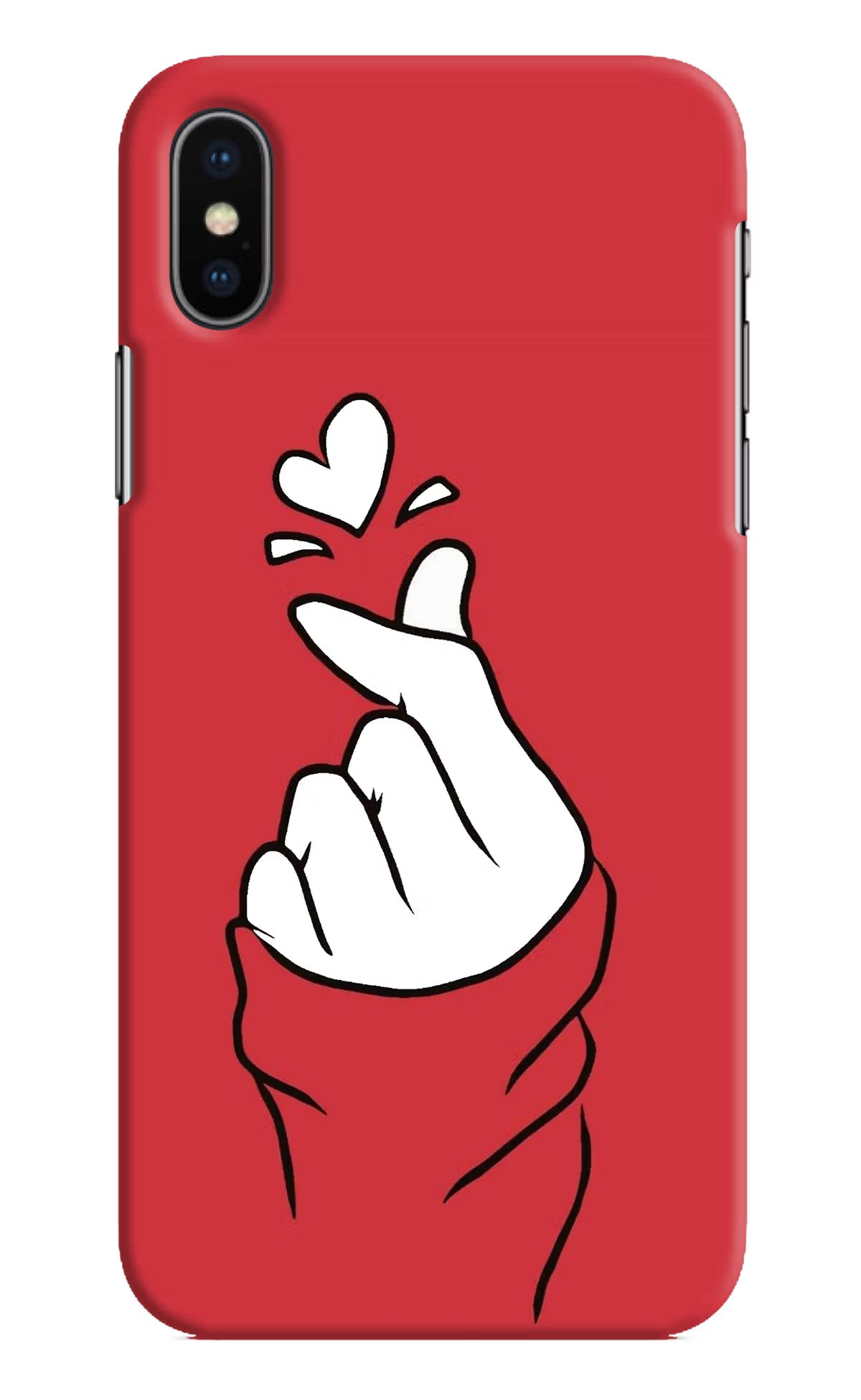 Korean Love Sign iPhone X Hard Case Back Cover by Casekaro