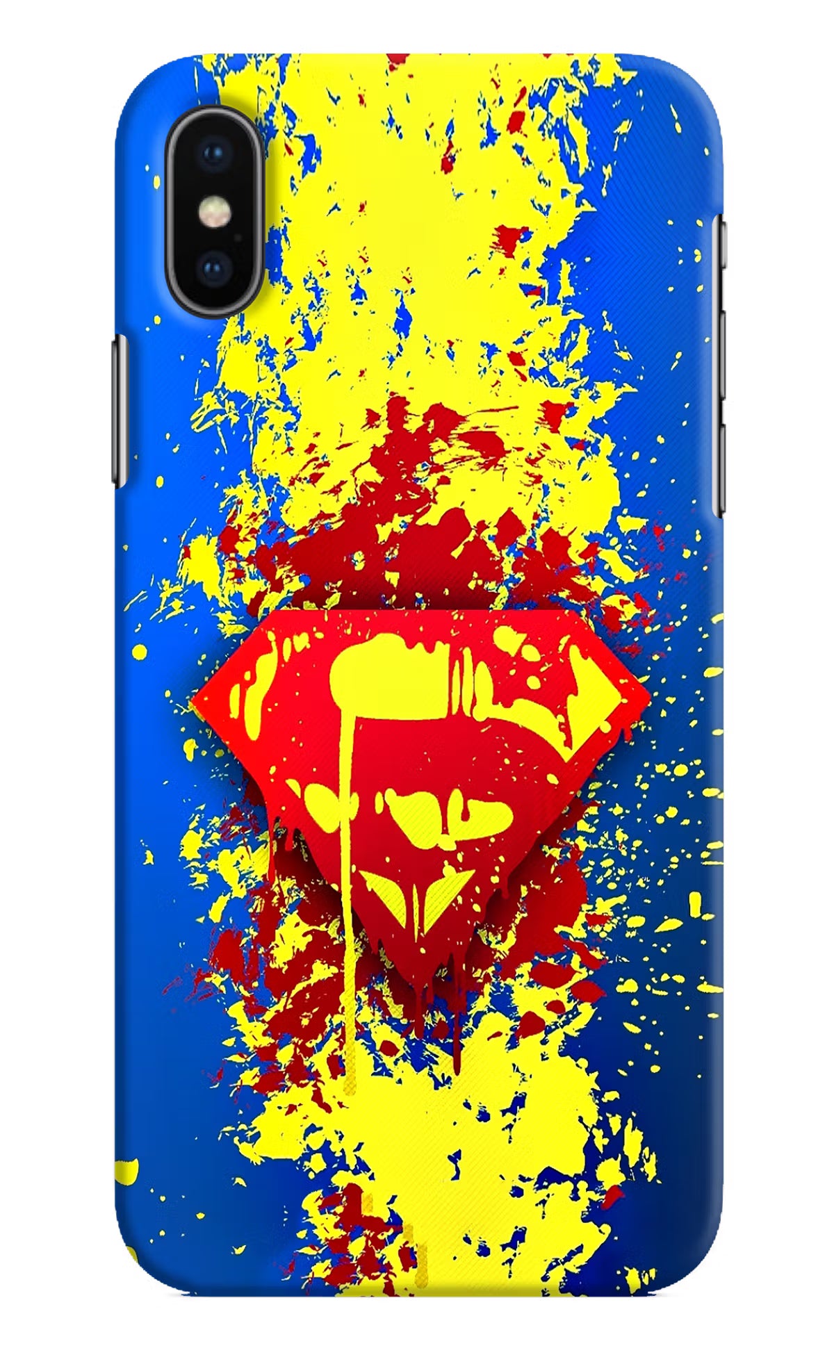 Superman logo iPhone X Hard Case Back Cover by Casekaro