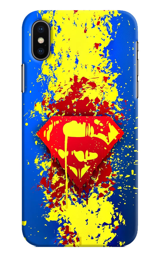 Superman logo iPhone X Hard Case Back Cover by Casekaro