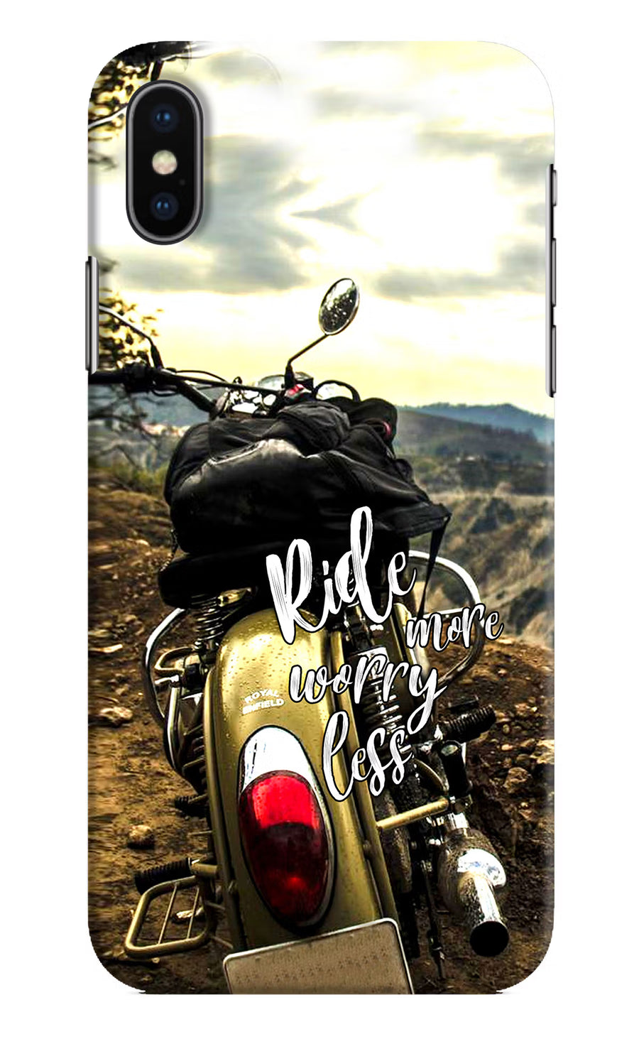 Ride More Worry Less iPhone X Back Cover, Hard case