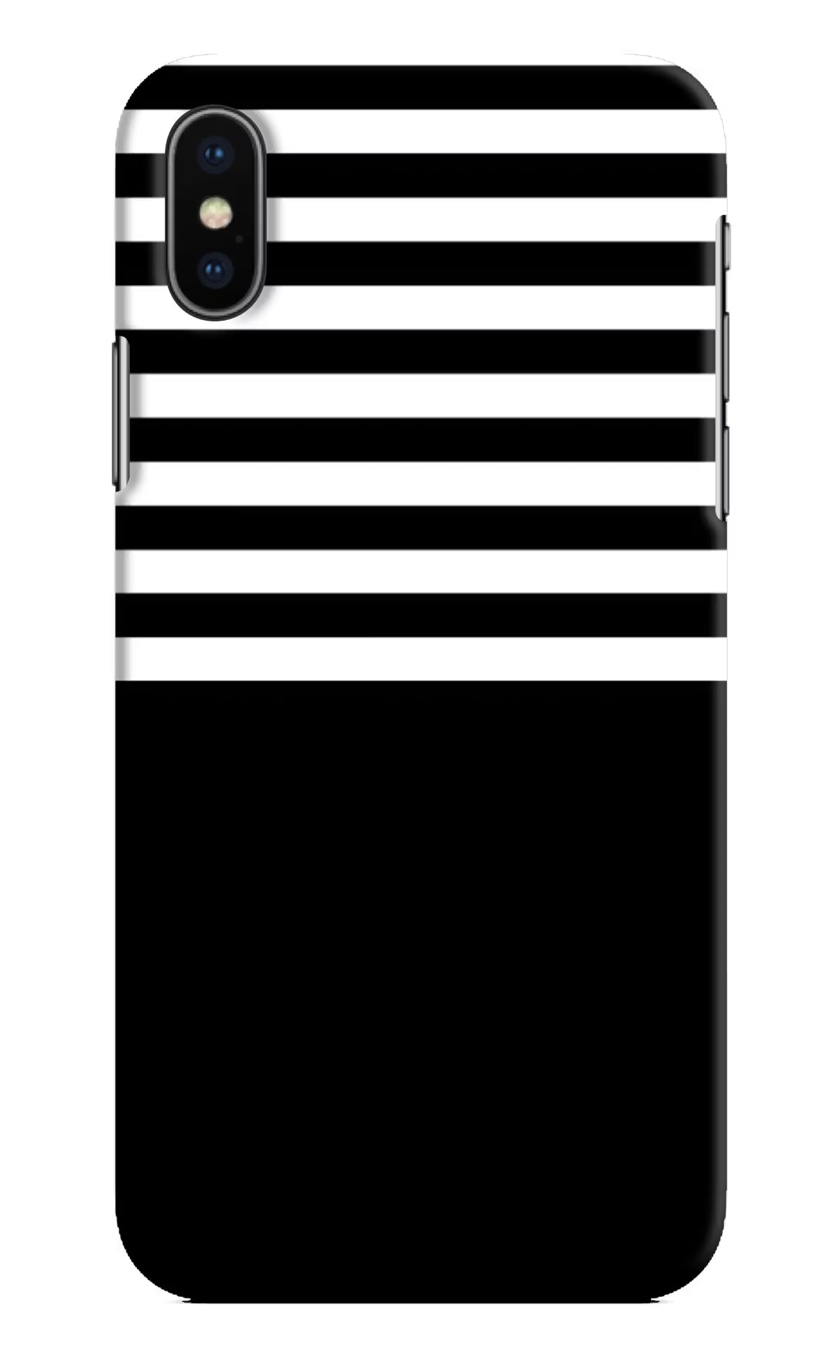 Black and White Print iPhone X Hard Case Back Cover by Casekaro