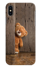 Teddy Wooden iPhone X Hard Case Back Cover by Casekaro