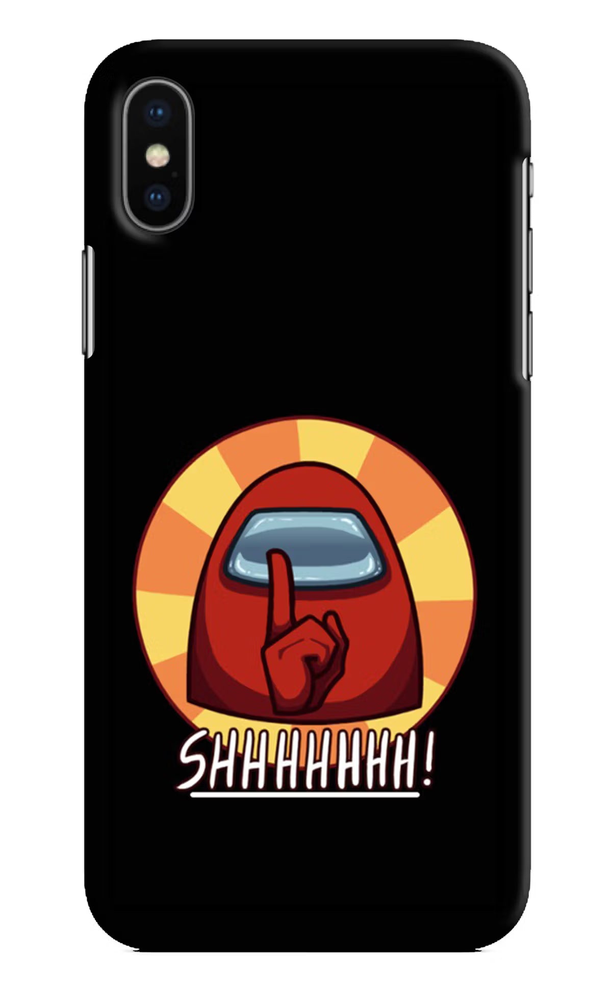 Among Us Shhh! iPhone X Hard Case Back Cover by Casekaro