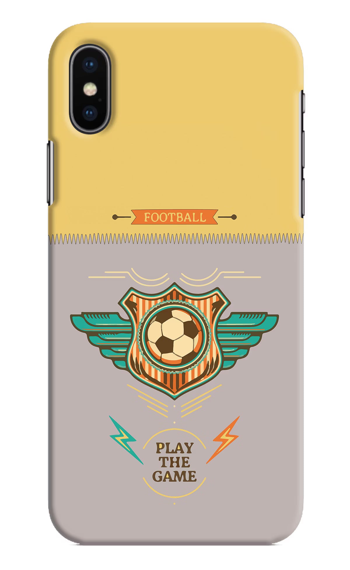 Football iPhone X Hard Case Back Cover by Casekaro
