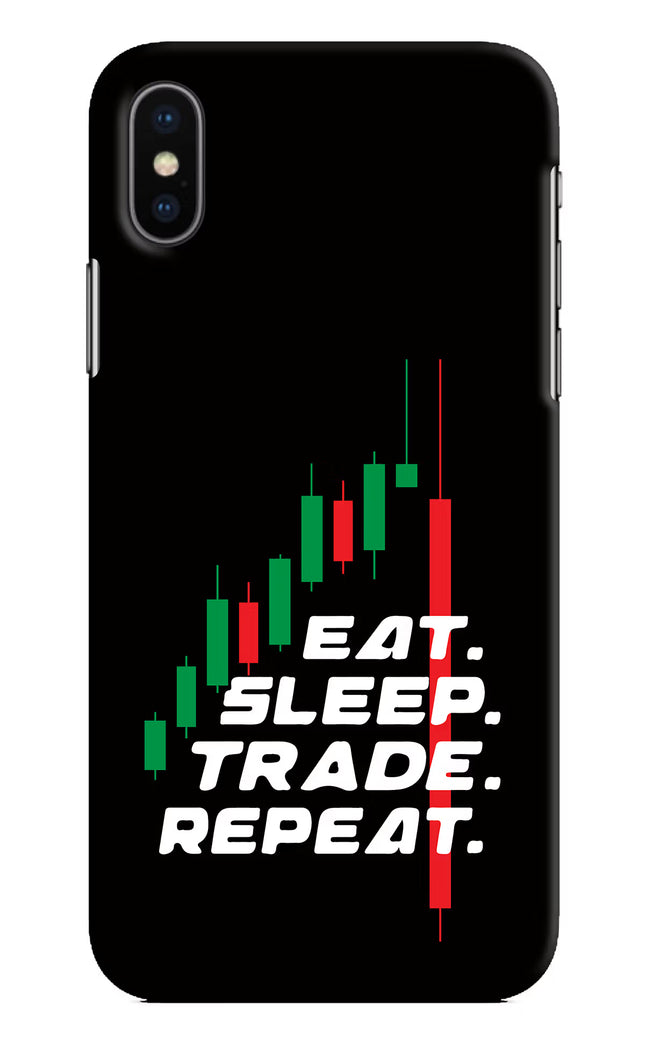 Eat Sleep Trade Repeat iPhone X Hard Case Back Cover by Casekaro