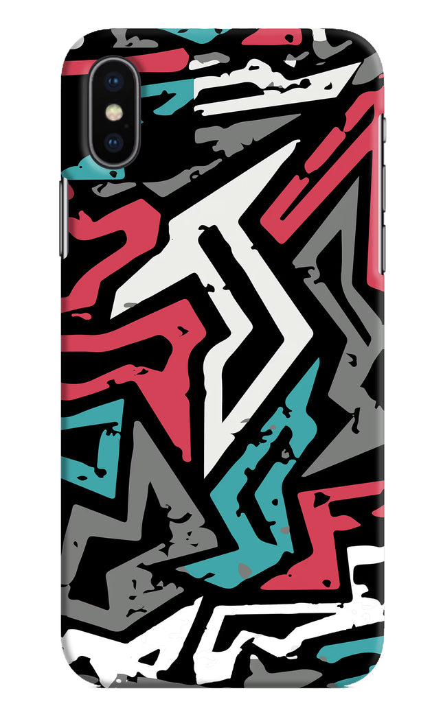 Geometric Graffiti iPhone X Hard Case Back Cover by Casekaro