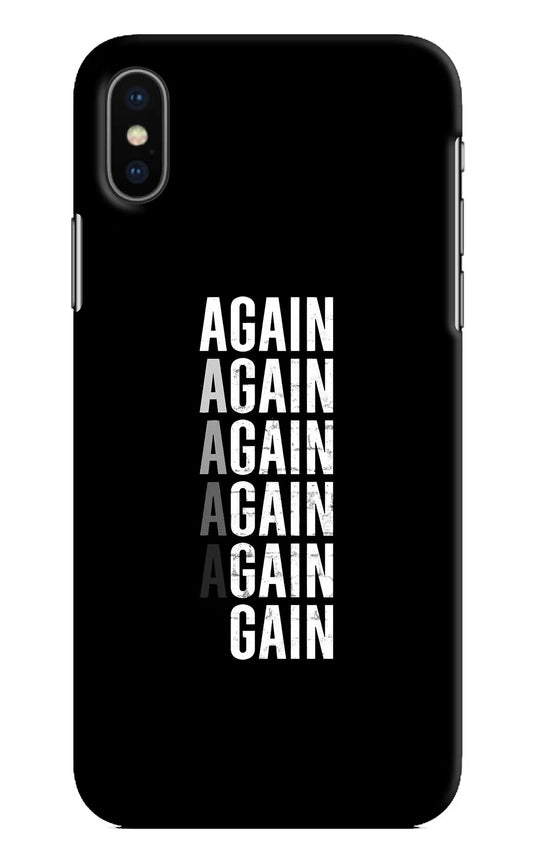 Again Again Gain iPhone X Hard Case Back Cover by Casekaro
