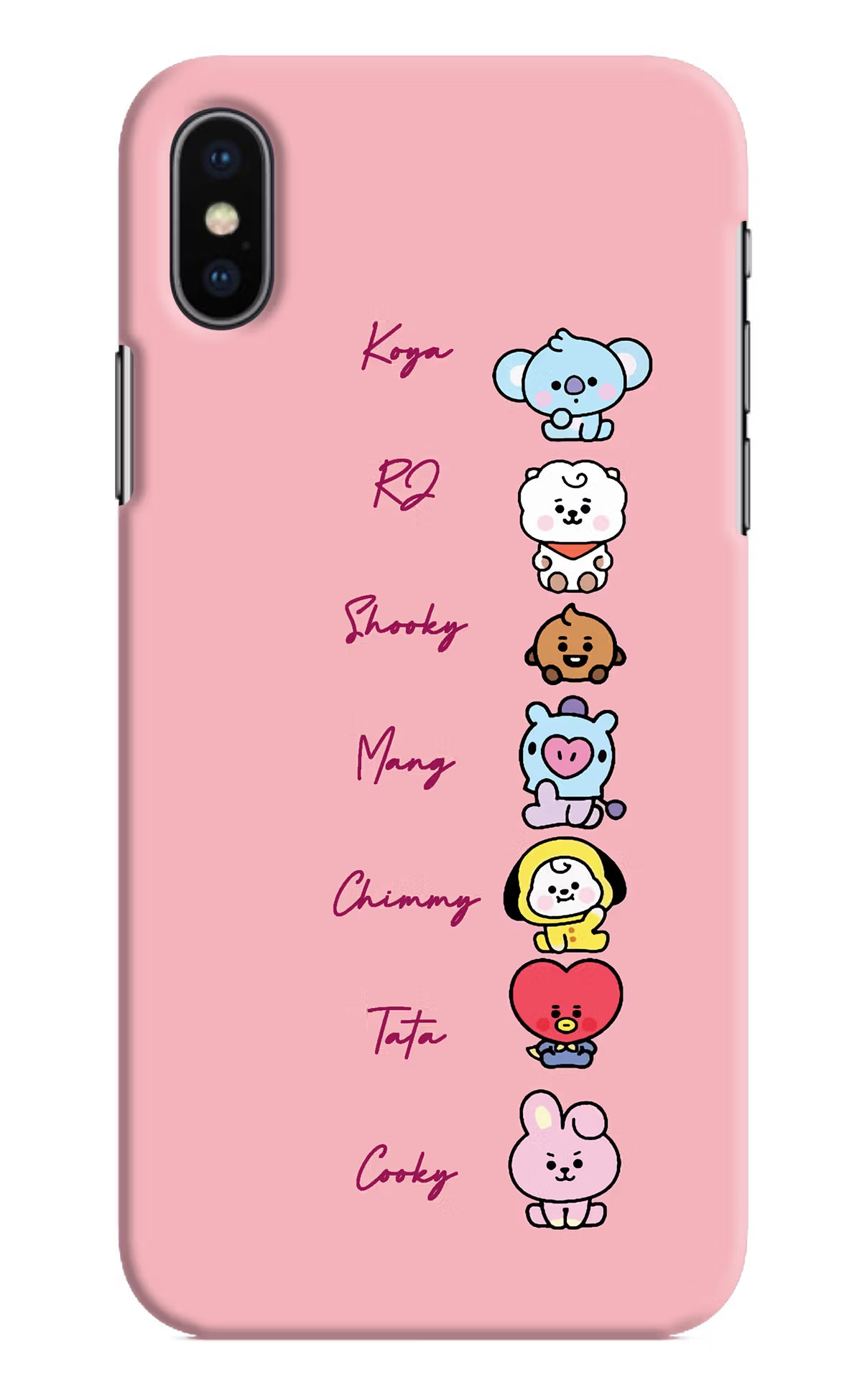 BTS names iPhone X Hard Case Back Cover by Casekaro