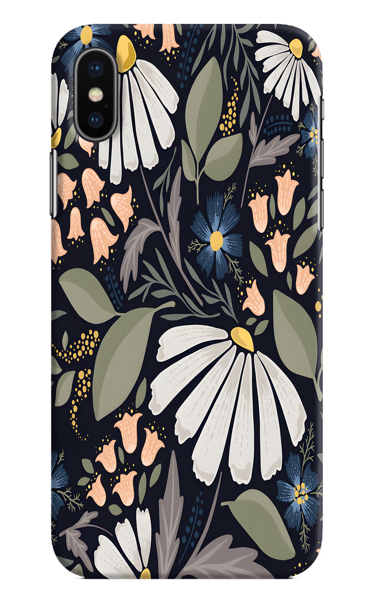 Flowers Art iPhone X Hard Case Back Cover by Casekaro