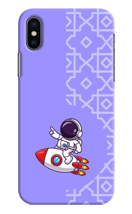 Cute Astronaut iPhone X Hard Case Back Cover by Casekaro