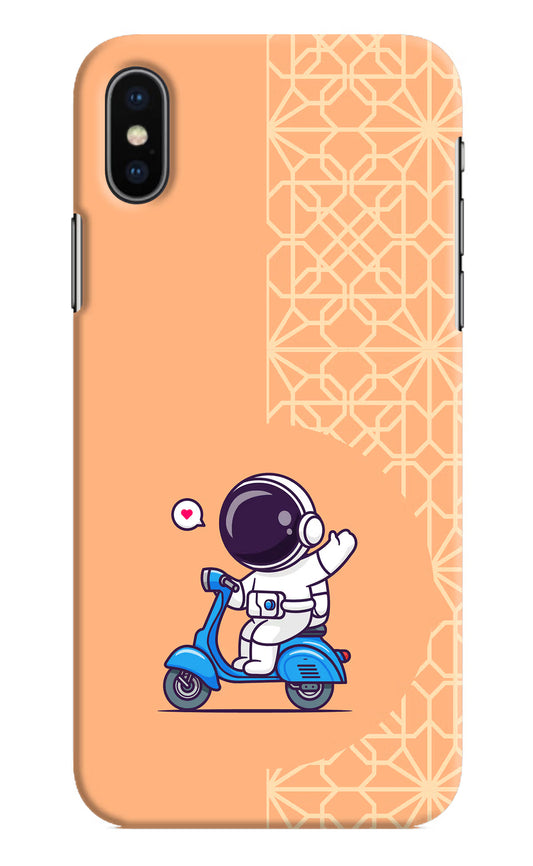 Cute Astronaut Riding iPhone X Hard Case Back Cover by Casekaro