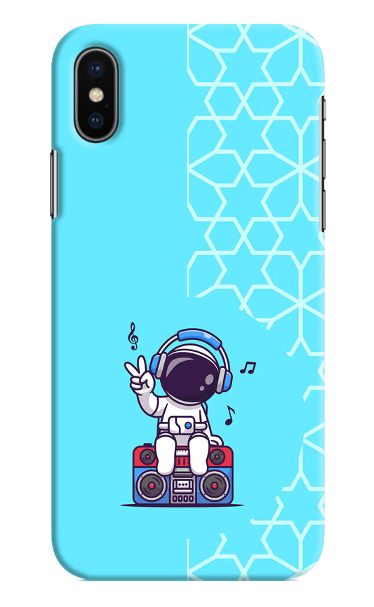 Cute Astronaut Chilling iPhone X Hard Case Back Cover by Casekaro