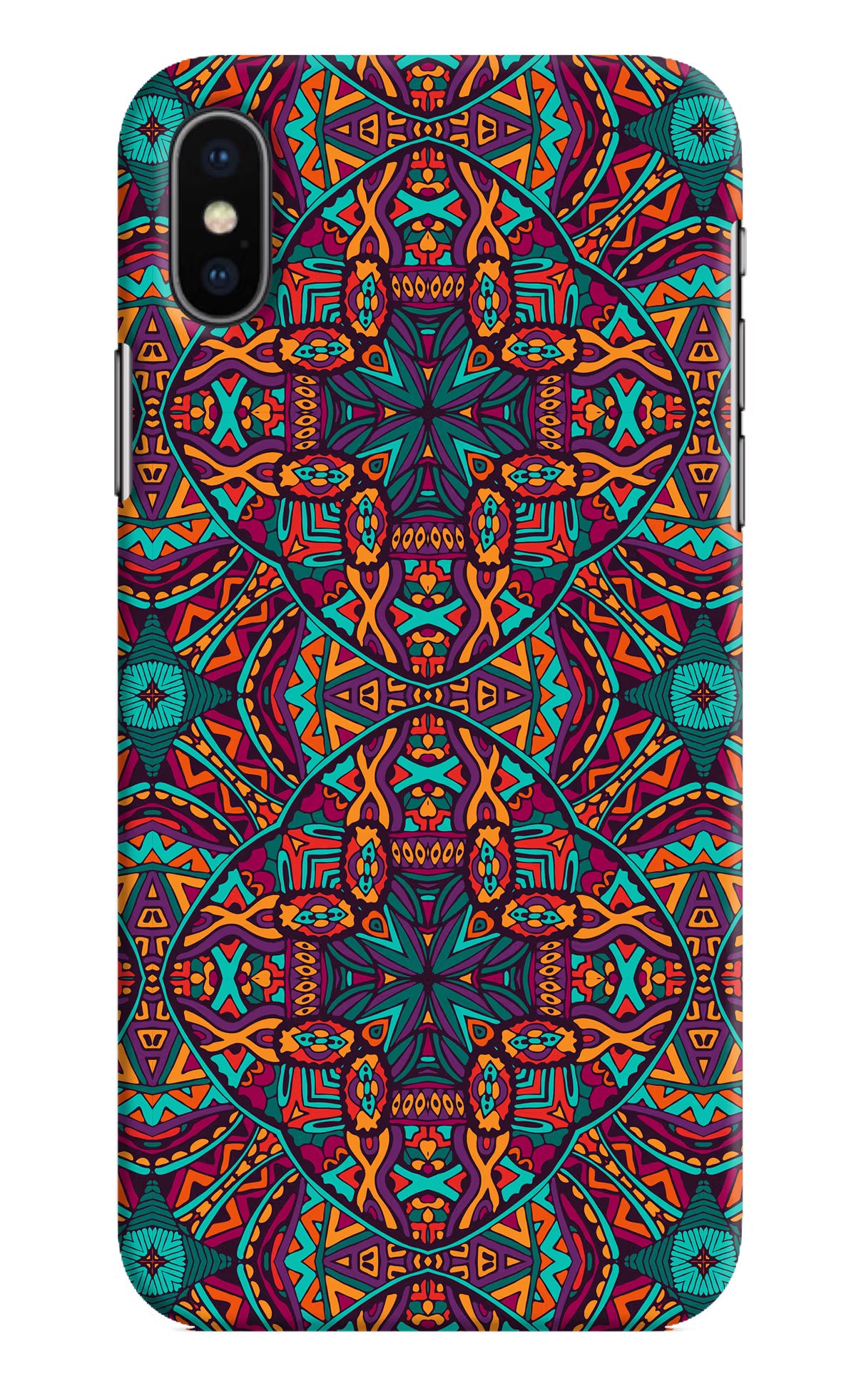 Colour Mandala iPhone X Hard Case Back Cover by Casekaro
