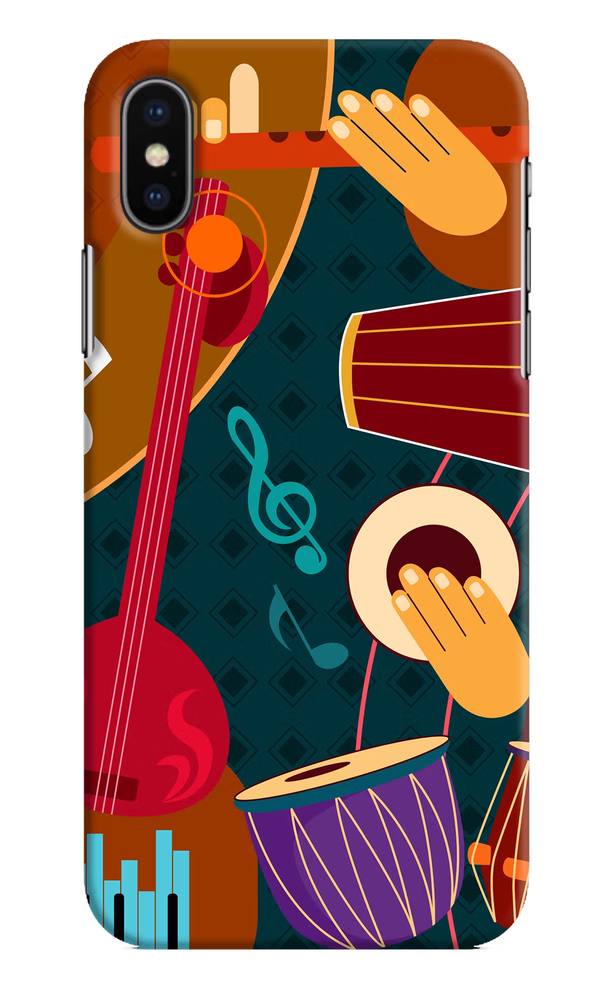 Music Instrument iPhone X Hard Case Back Cover by Casekaro