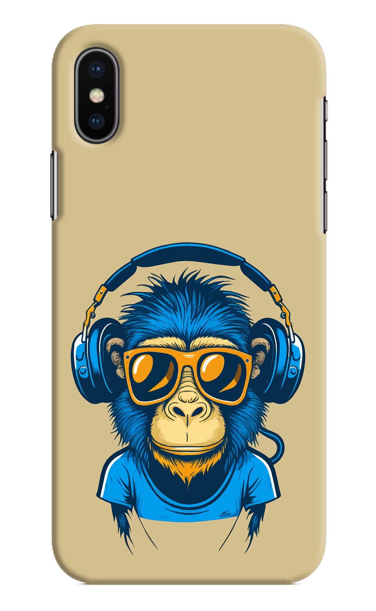 Monkey Headphone iPhone X Hard Case Back Cover by Casekaro