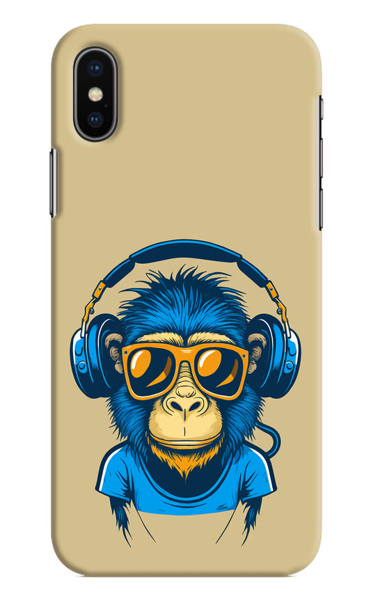 Monkey Headphone iPhone X Hard Case Back Cover by Casekaro