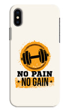 No Pain No Gain iPhone X Hard Case Back Cover by Casekaro