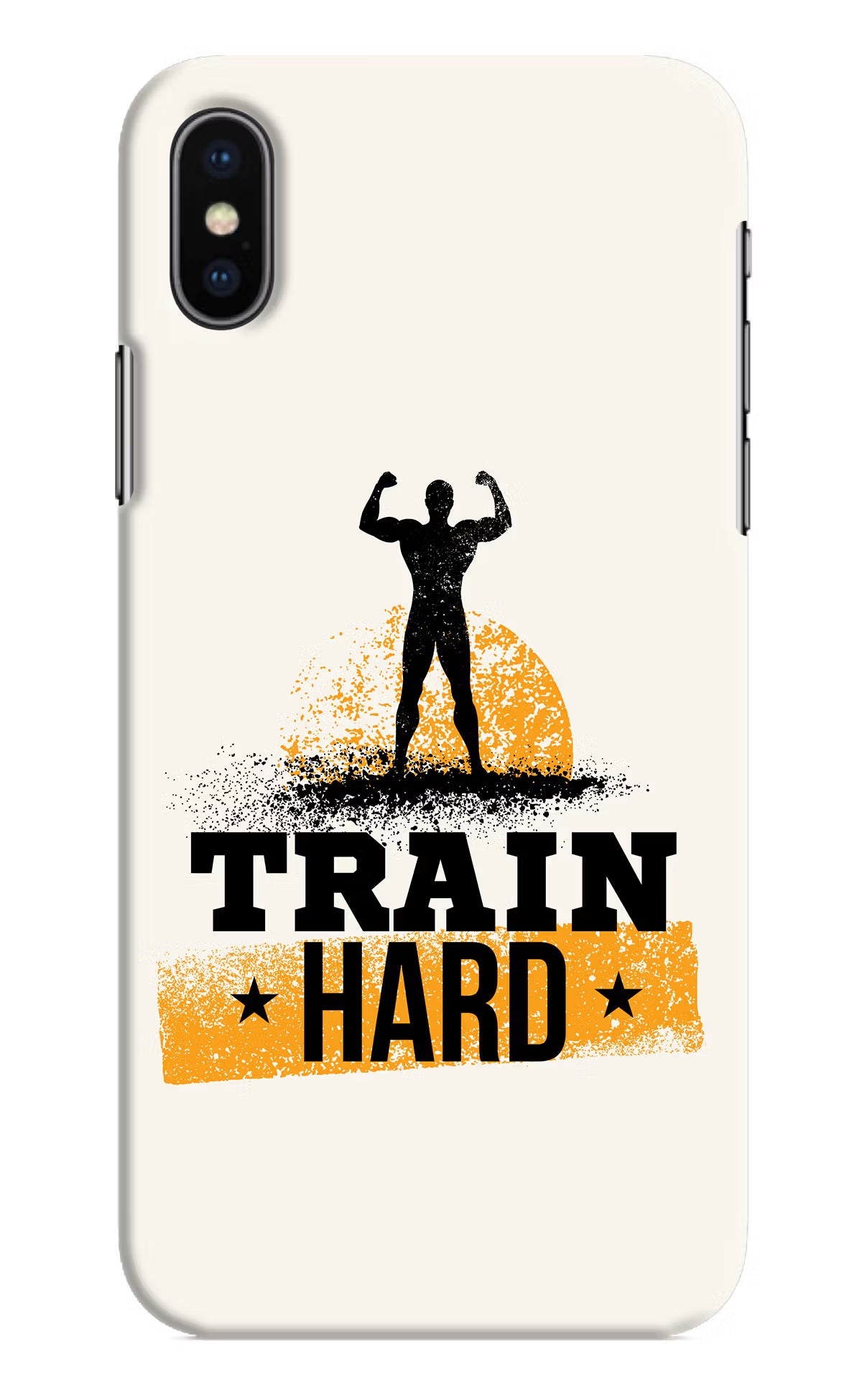 Train Hard iPhone X Hard Case Back Cover by Casekaro