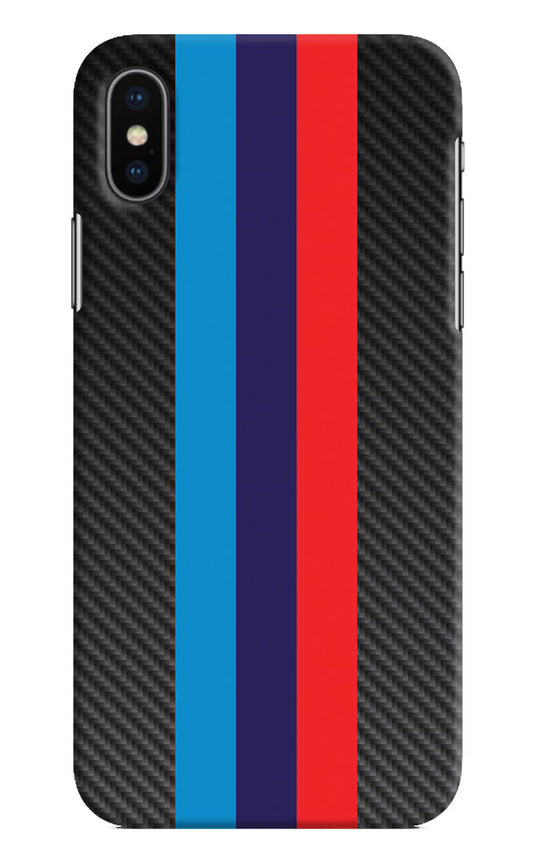 BMW Stripes Pattern iPhone X Hard Case Back Cover by Casekaro