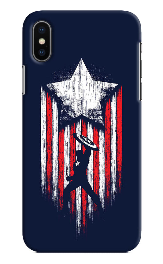 Captain America Marvel Art iPhone X Hard Case Back Cover by Casekaro