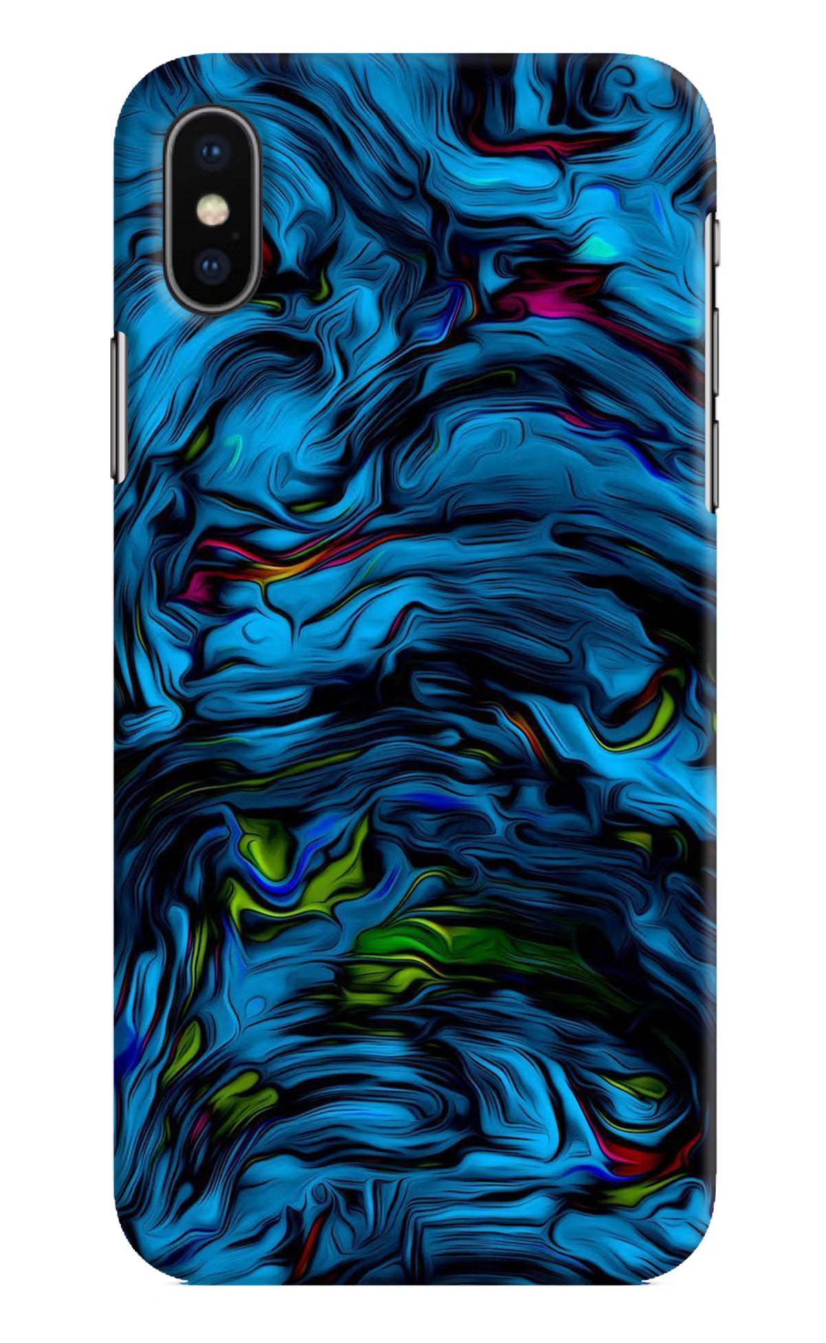 Dark Blue Abstract iPhone X Hard Case Back Cover by Casekaro