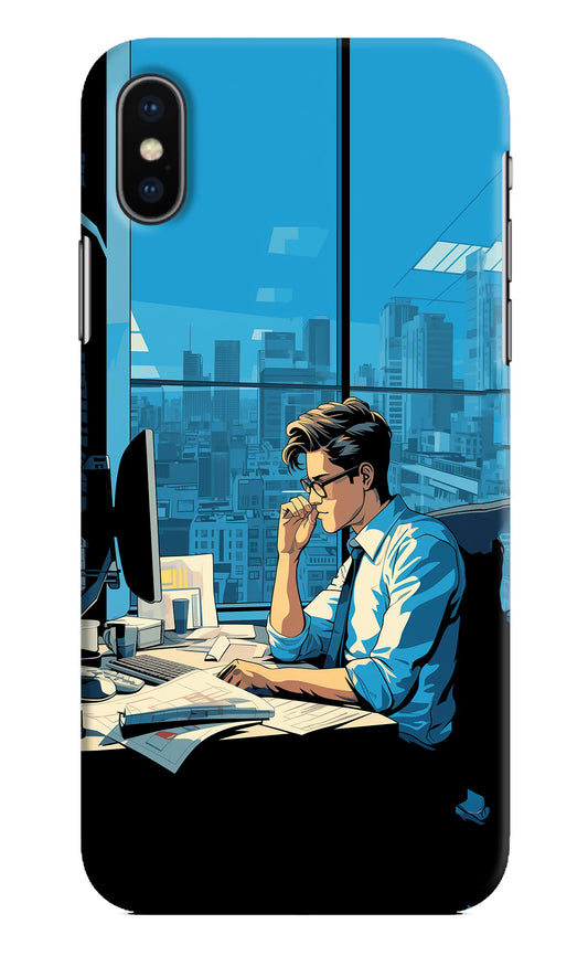Focused Hustler (AI Generated) iPhone X Hard Case Back Cover by Casekaro