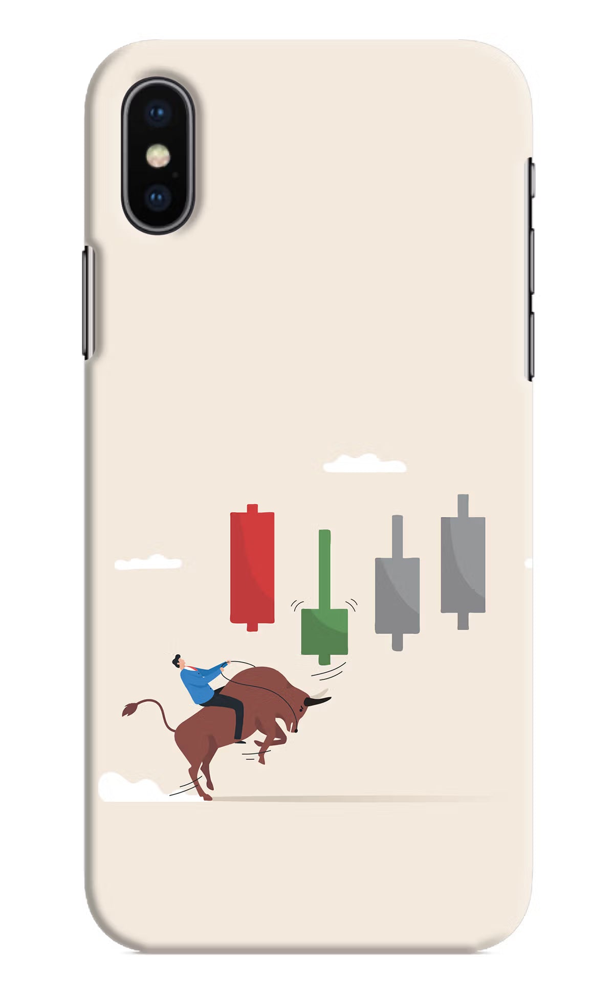 Bull Trading Momentum iPhone X Hard Case Back Cover by Casekaro