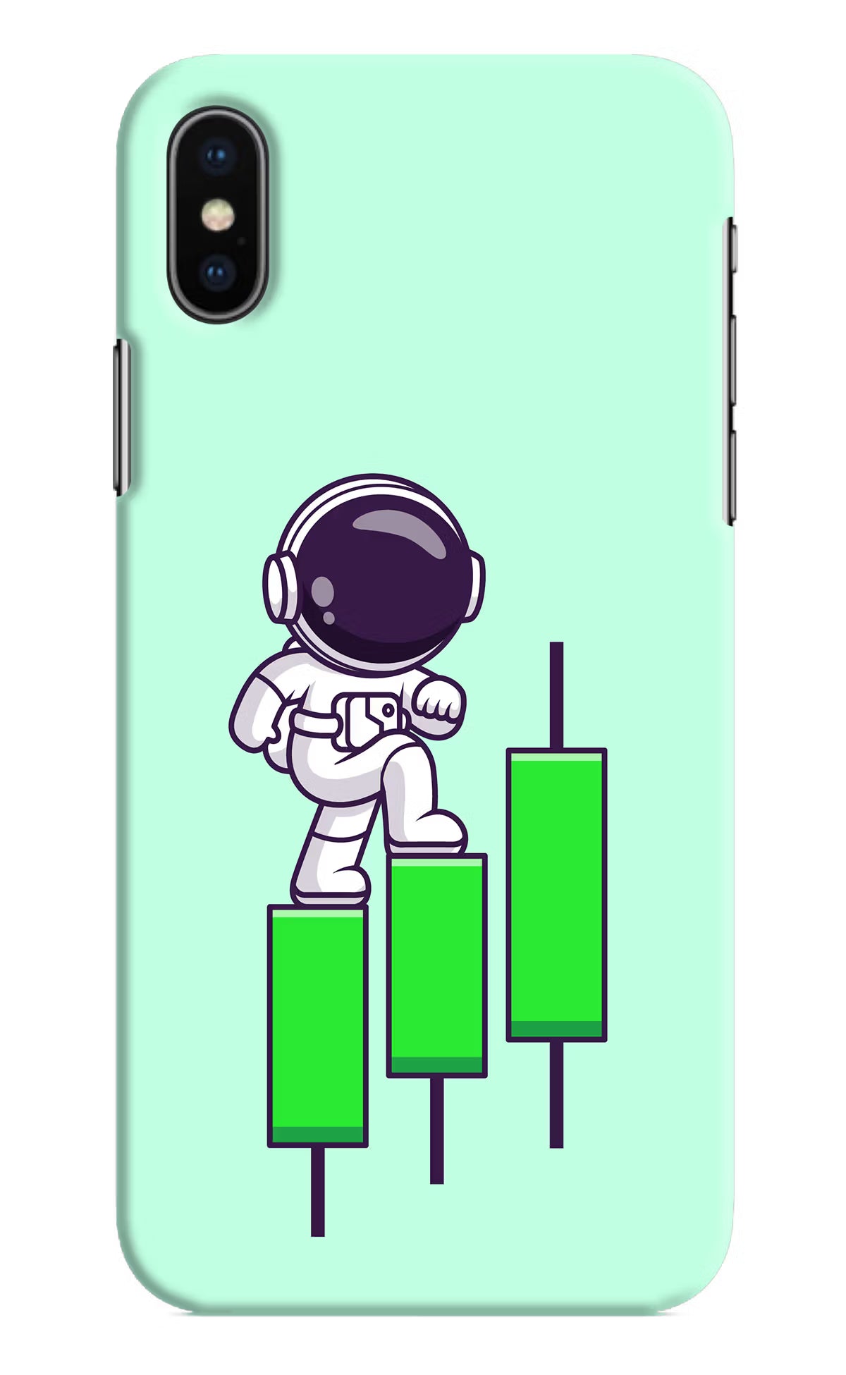 Astronaut Trader iPhone X Hard Case Back Cover by Casekaro
