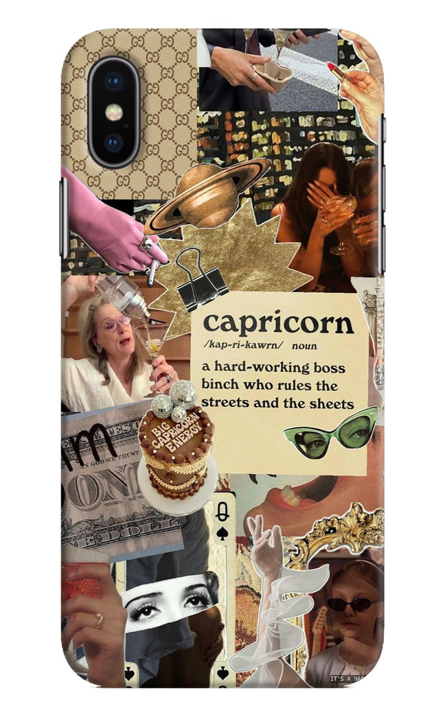 Capricorn Zodiac iPhone X Hard Case Back Cover by Casekaro