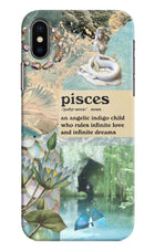 Pisces Zodiac iPhone X Hard Case Back Cover by Casekaro