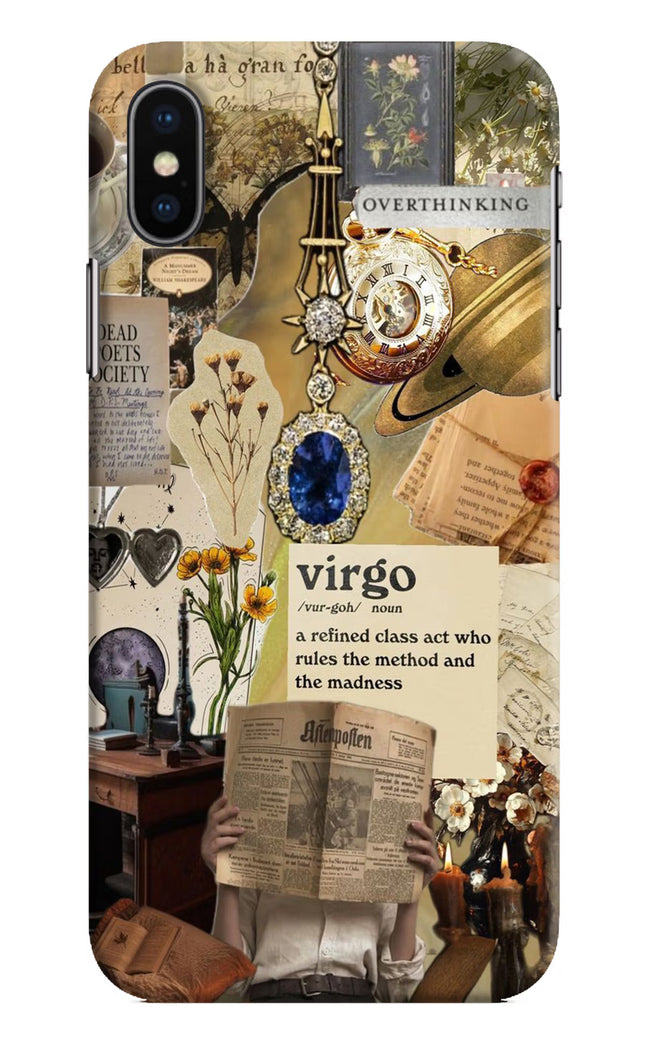 Virgo Zodiac iPhone X Hard Case Back Cover by Casekaro