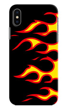 Side Sweep Flames iPhone X Hard Case Back Cover by Casekaro